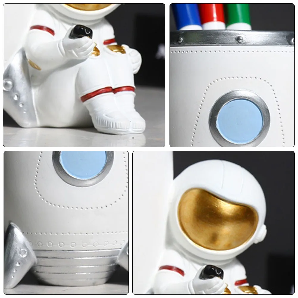 

1pc Astronaut Pencil Holder Desktop Organizer Stationery Storage Pen Brush Container Kids Students Gift Desk Decor Pencil Pot