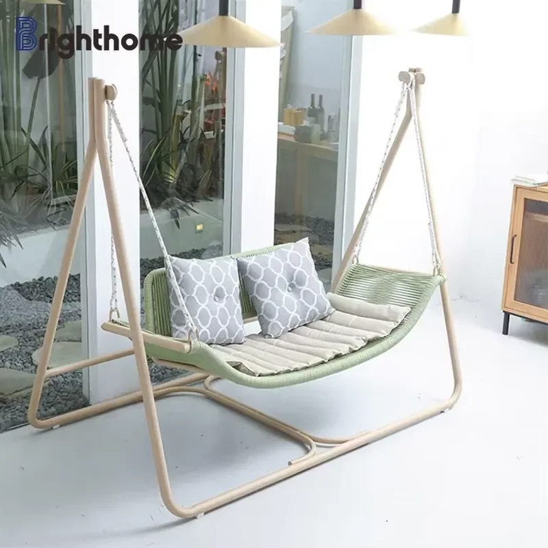 Patio Garden Waterproof Rattan Outdoor Furniture Two Person Swing Chair