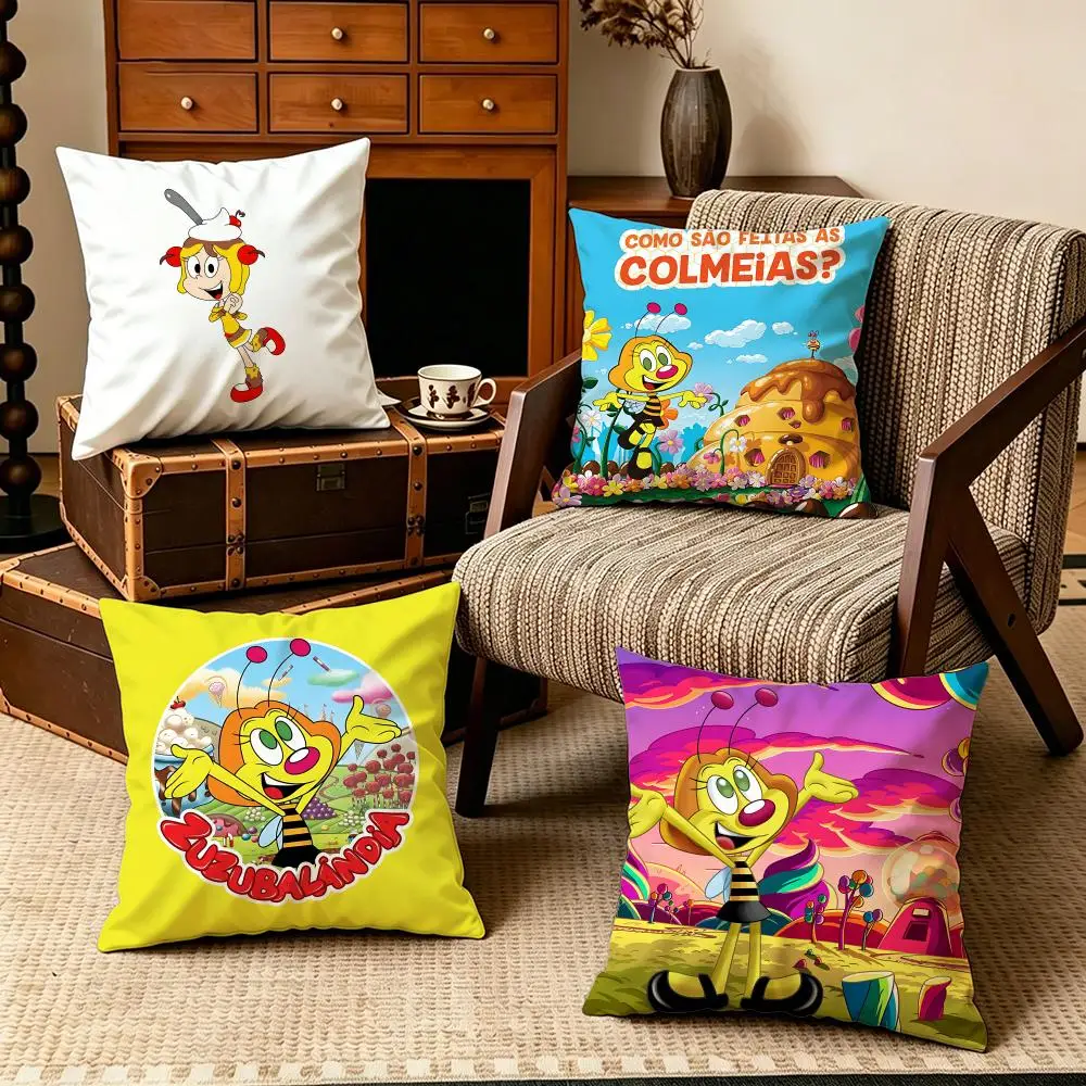 IP-ZuzubalandiaS Cushion Cover Soft Velvet Cushion Cover Set 4Pcs 50x50 45x45 Zipper Pillowcase for Home Decor