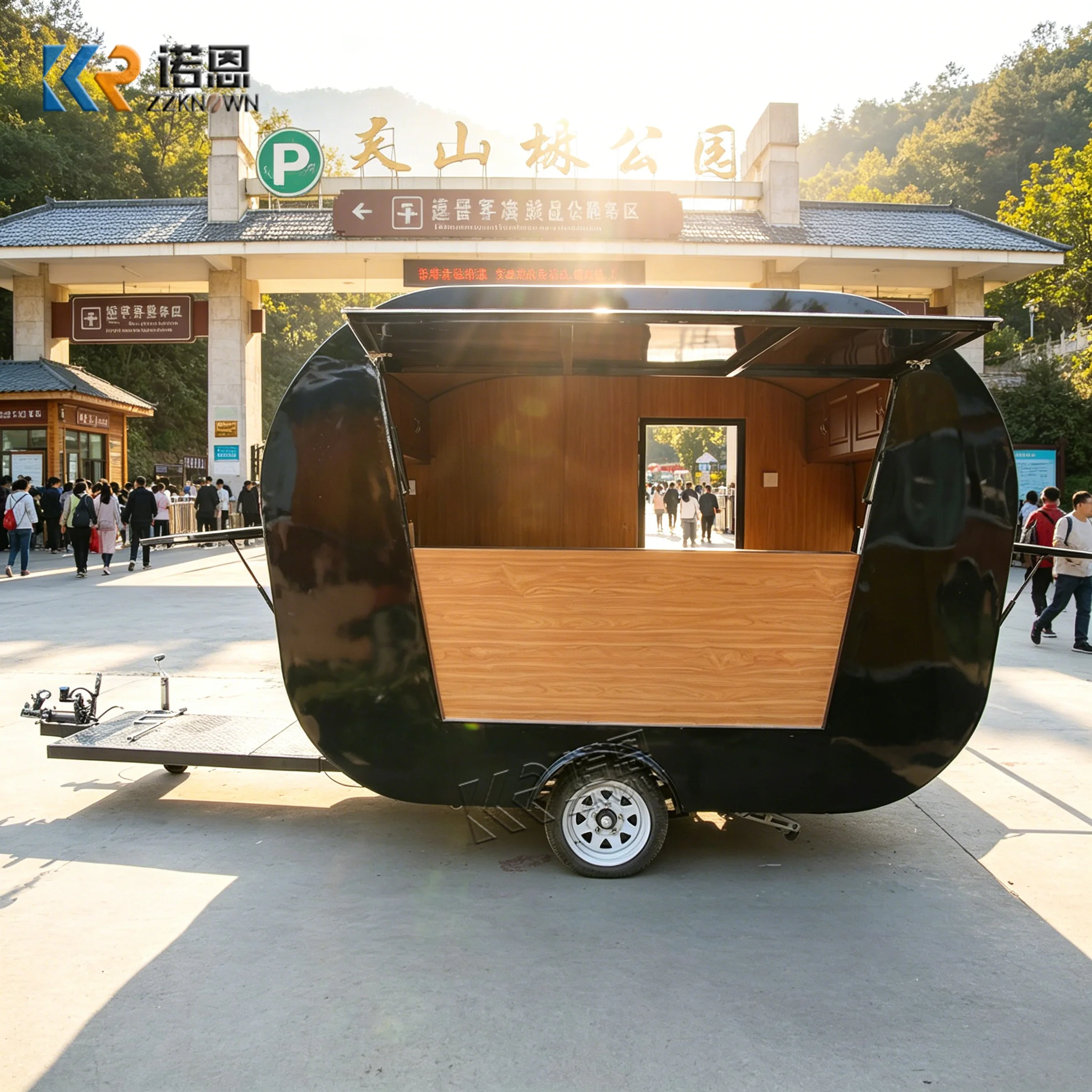 

Stainless Steel Mobile Food Trailer Kitchen Cart Concession Trailer for Fast Food Coffee BBQ Catering