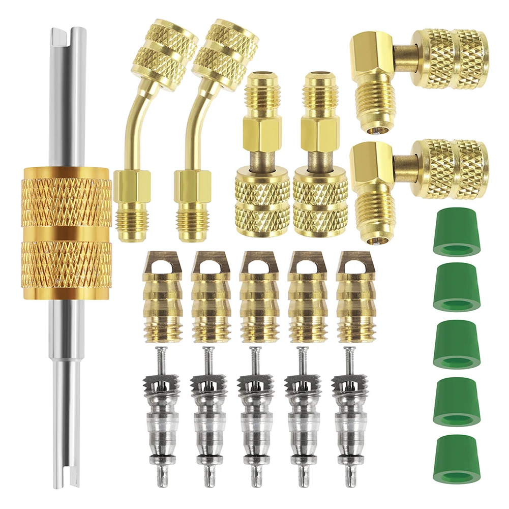 R410 Adapter Kit Mini Split Adapter 1/4SAE-5/16SAE Refrigerantion Hose Connector HVAC Gauges Business Industrial Tools