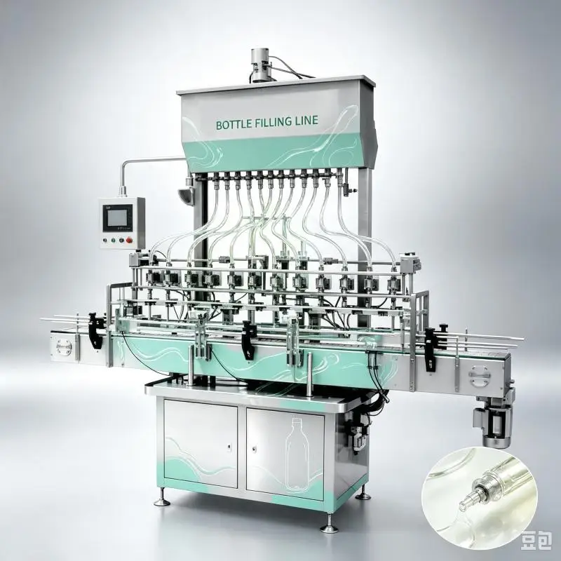 Industrial Liquid Filling Machine Automatic Piston Filler Accurate Volume Control Stainless Steel Bottling Equipment