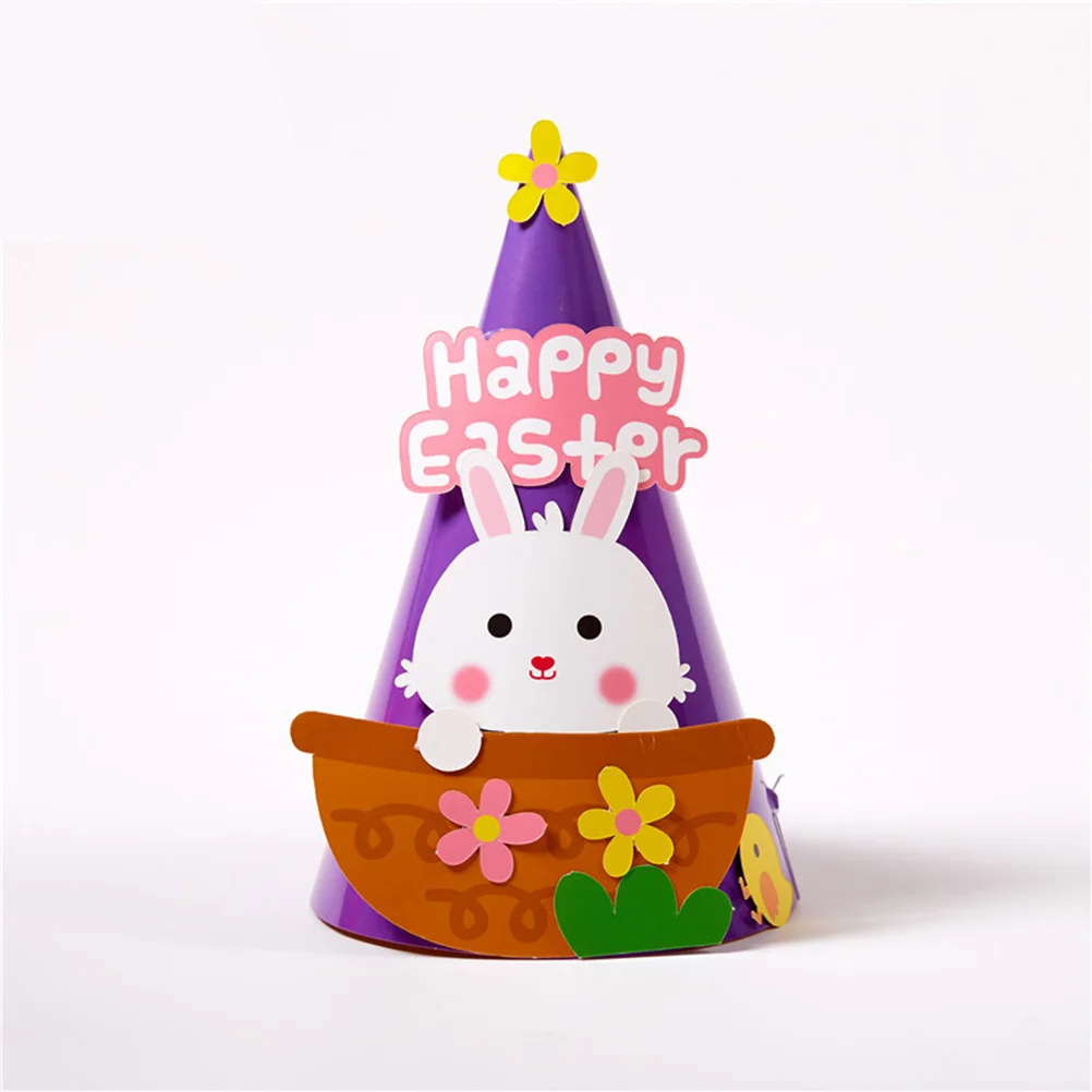6Pcs DIY Paper Animal Costume Hats Easter Decorative Kids Cosplay Party Accessories Kindergarten Craft Fun DIY Paper Cap