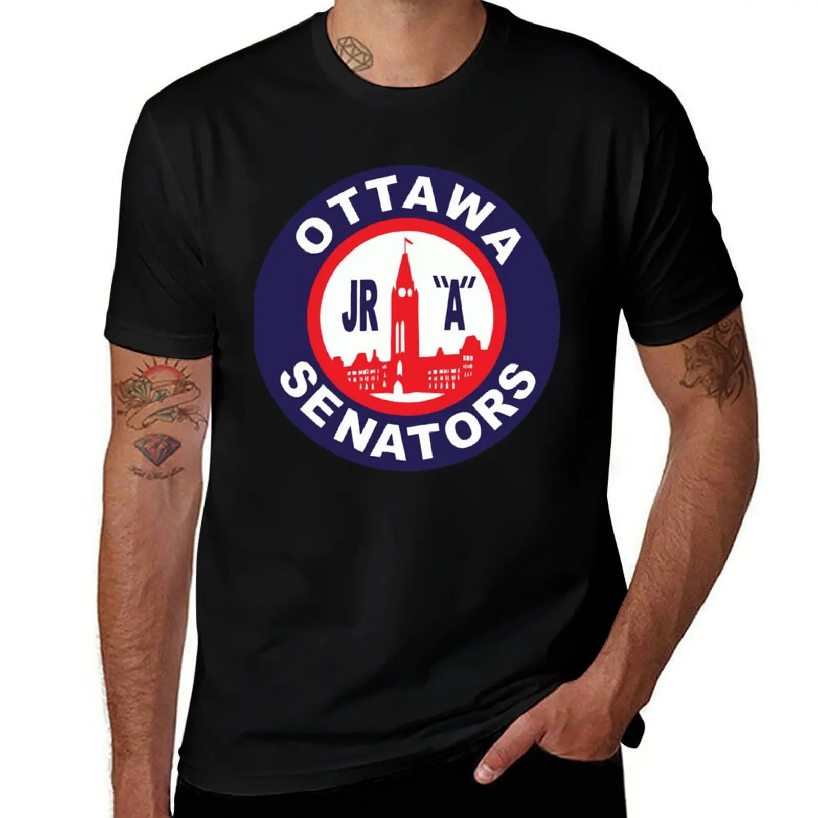 Ottawa Jr Senators T-Shirt Quick Dry Training Short Sleeve Tee T-Shirt