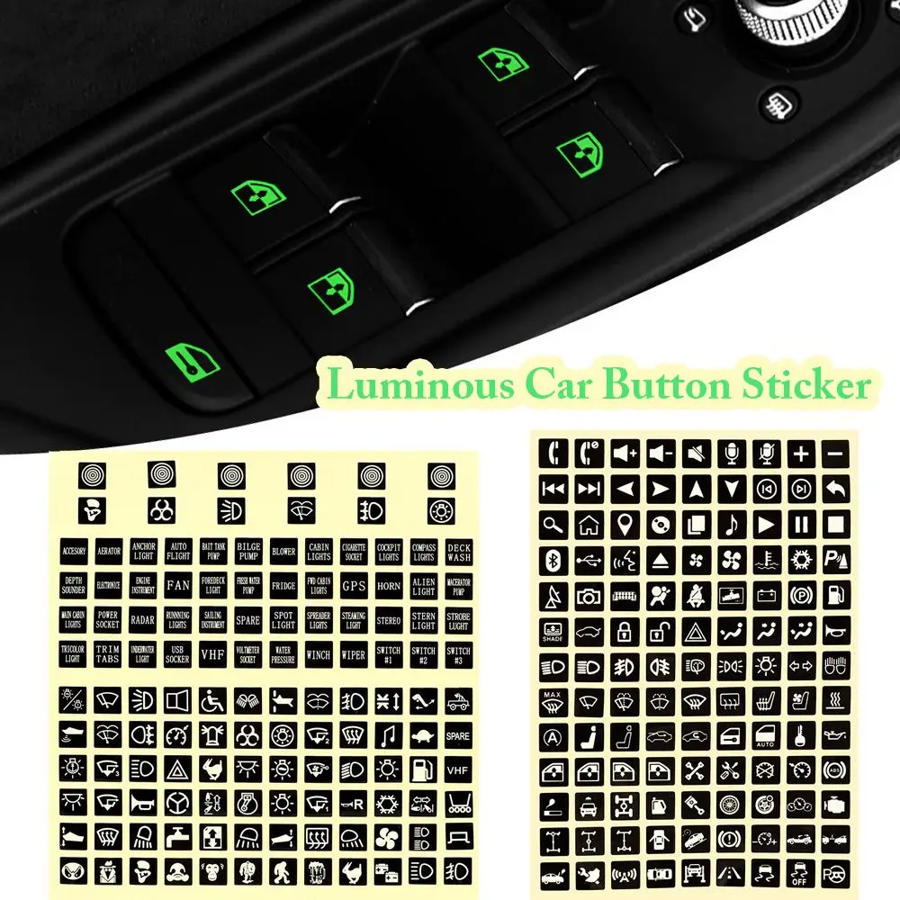Wear-resistant Instrument Panel Multifunctional Switch Label Luminous Stickers Circuit Decal Car Button Sticker