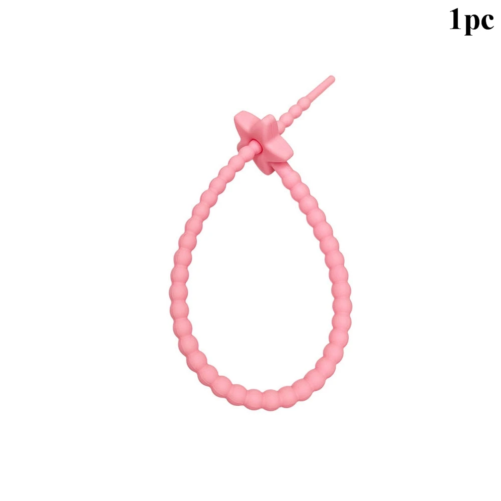 Macaron Star Silicone Tie Strap Self-Locking Wire Strap Wire Cable Zip Ties Diy Materials Self-Locking 22Cm Keychain