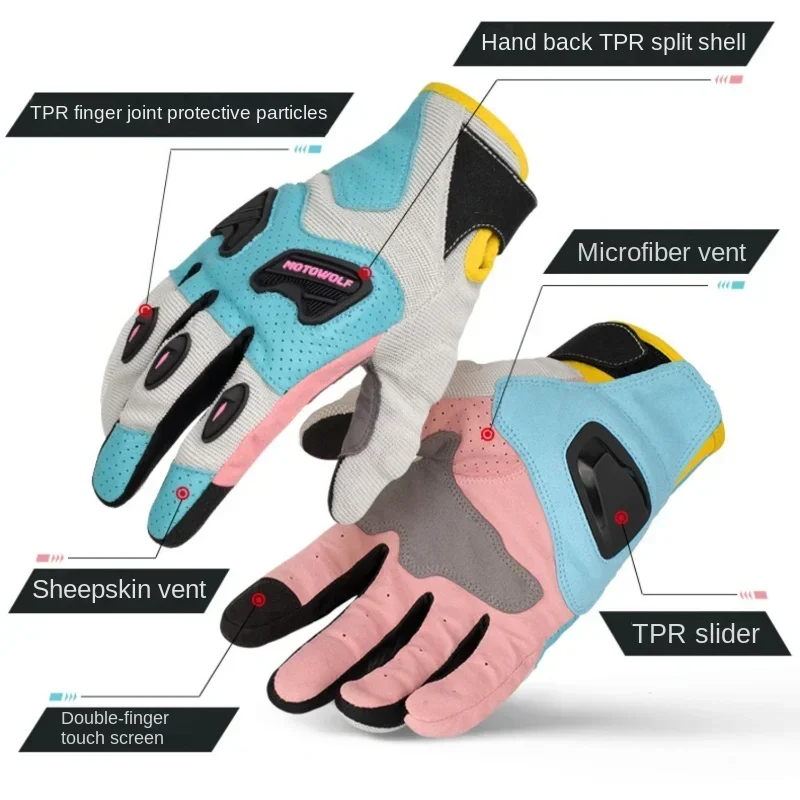 Motowolf Motorcycle Gloves For Autumn And Winter Anti Fall Off-road Racing Men's And Women's Breathable Touch Screen Gloves