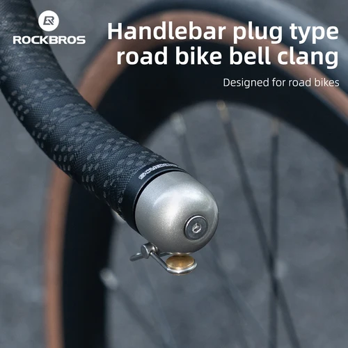 Imagen 2 del producto Timbre de bicicleta ROCKBROS adecuado para manillar de 22,2mm, campana de 100db, alarma de seguridad fuerte, bocina de sonido crujiente, accesorios de aleación de cobre