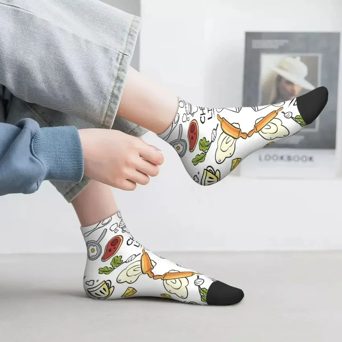 جوارب Chef Life Harajuku عالية الجودة، إكسسوارات جوارب لجميع المواسم هدية عيد ميلاد الرجل والمرأة