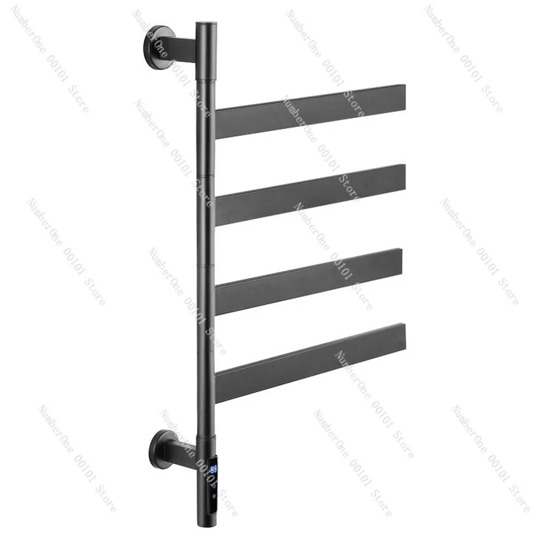 Stainless steel intelligent electric towel rack toilet non-punching constant temperature drying heating towel rack bathroom