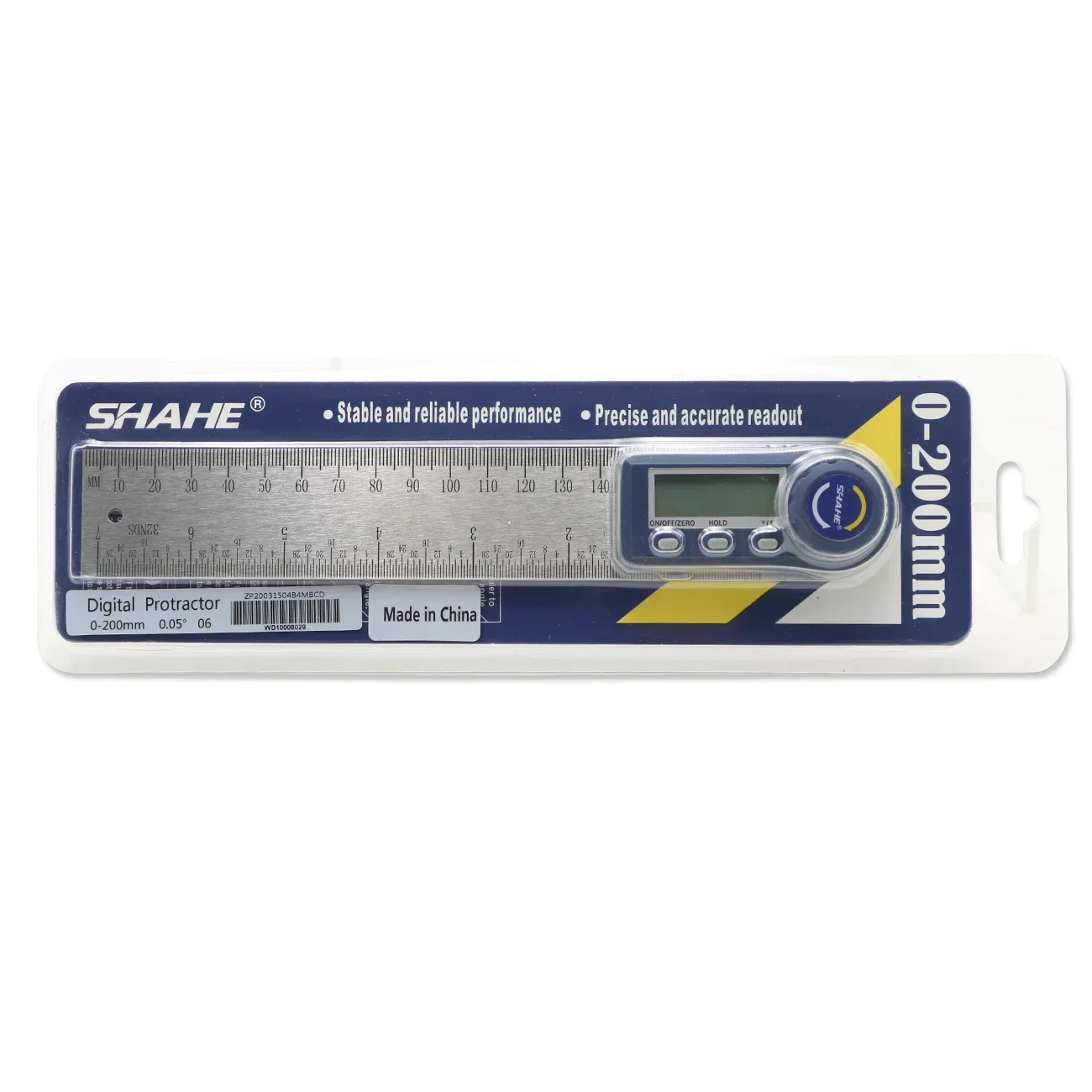 Shahe 200mm Electronic Protractor Stainless Steel Digital Angle Ruler Inclinometer Angle Finder Digital Angle Gauge