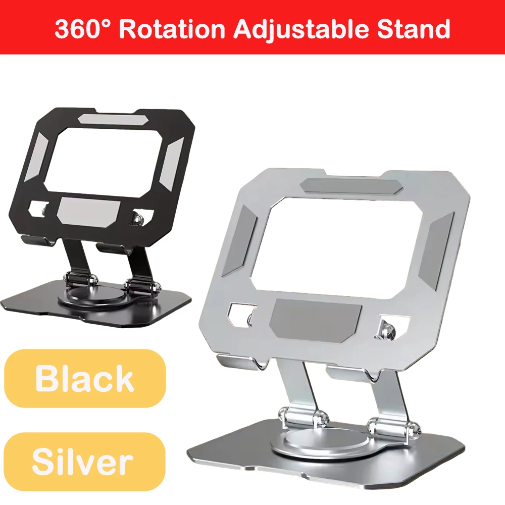 Tablet Holder Carbon Steel Stand with 360° Rotation Adjustable Stand for IPad Pro Air Mini Mobile Phone Desk Bracket 4-15 Inch