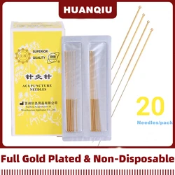 20 Pcs/Pack Gold Plated Sterile Acupuncture Needles Hyposensitivity Non-Disposable Use Full Gilded Needle Iatrophysics Dropship