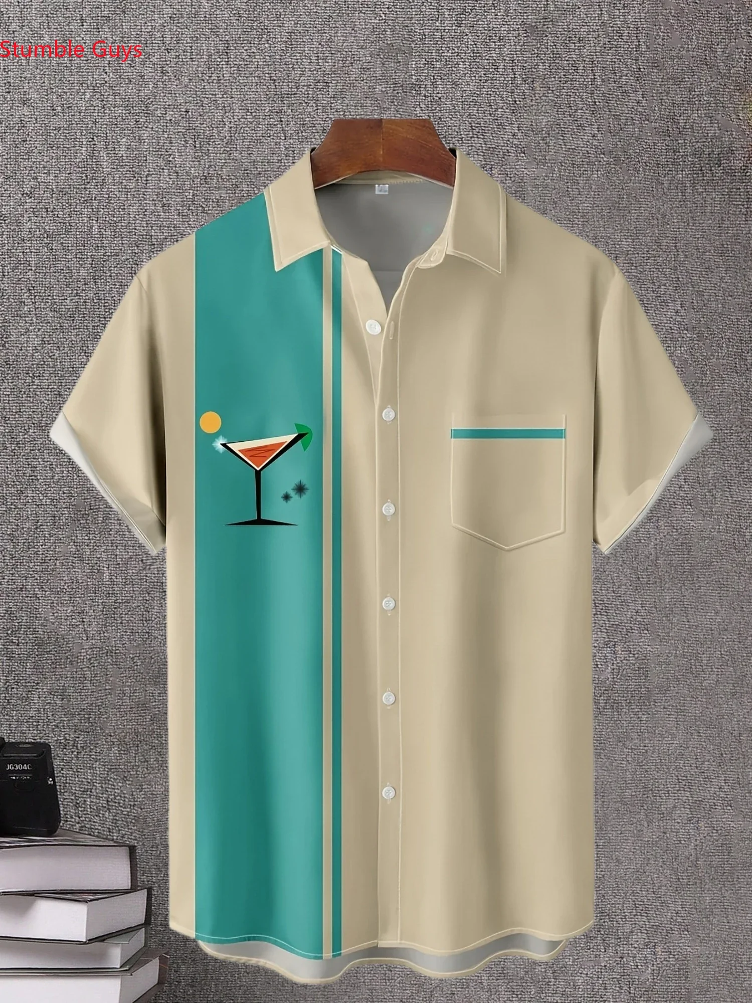 

Men's Stylish Party Hawaiian Shirt Summer Fashion Casual Man Short Sleeve Tropical Print Beach Wear Lightweight Vacation Tops