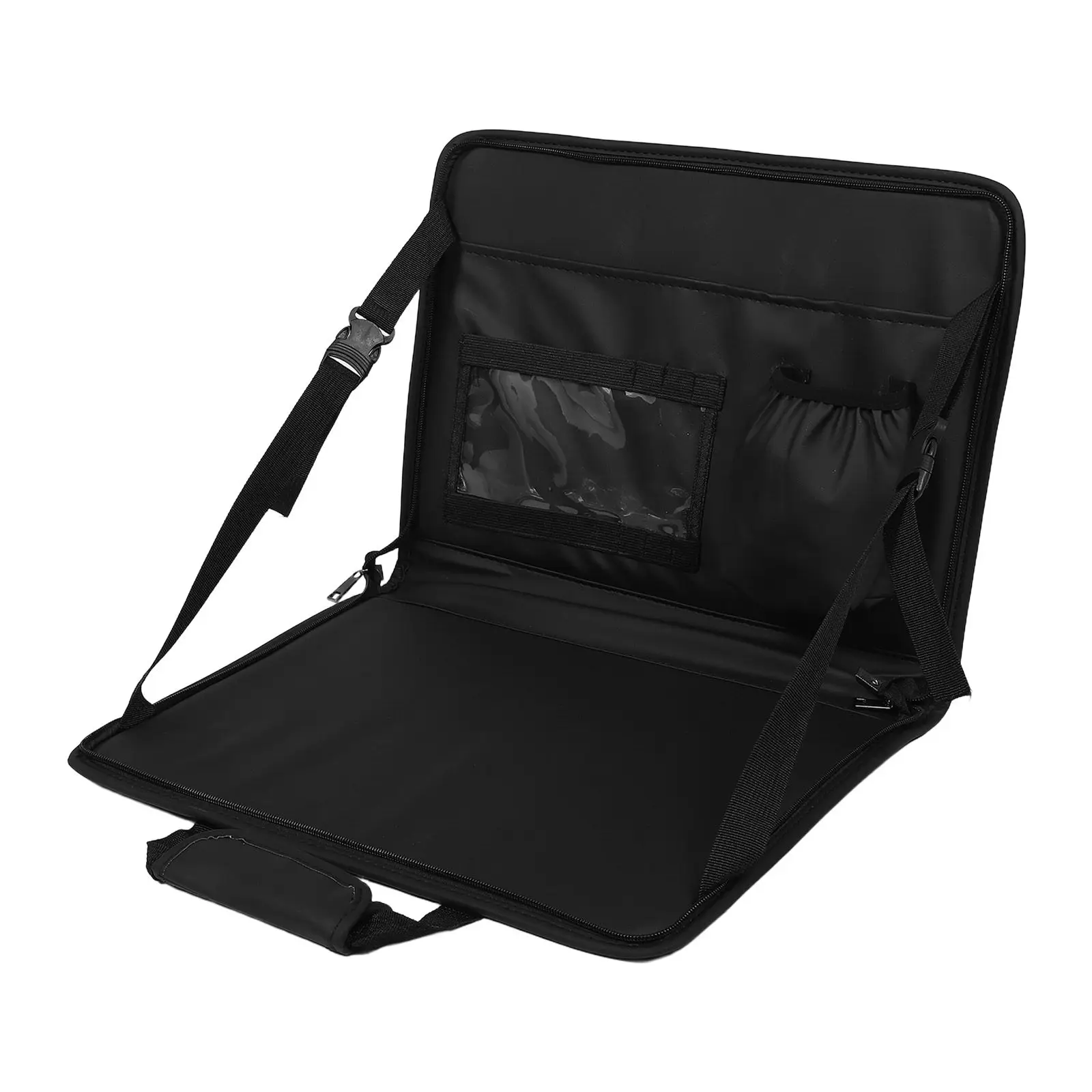 

Foldable Car Steering Wheel Desk PU Laptop Tray for Dining Writing Working Compatible with Seat Back Storage Bag