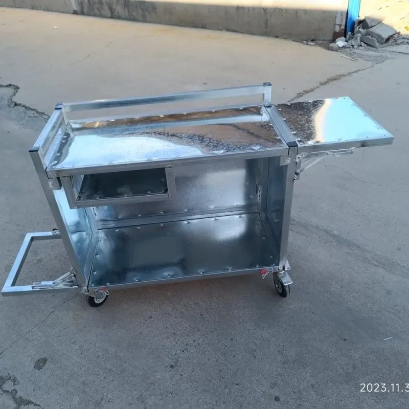 New Outdoor Folding Night Market Food Stall Cart with Metal Pulley Assembly Multifunctional Load Bearing Integrated Fried