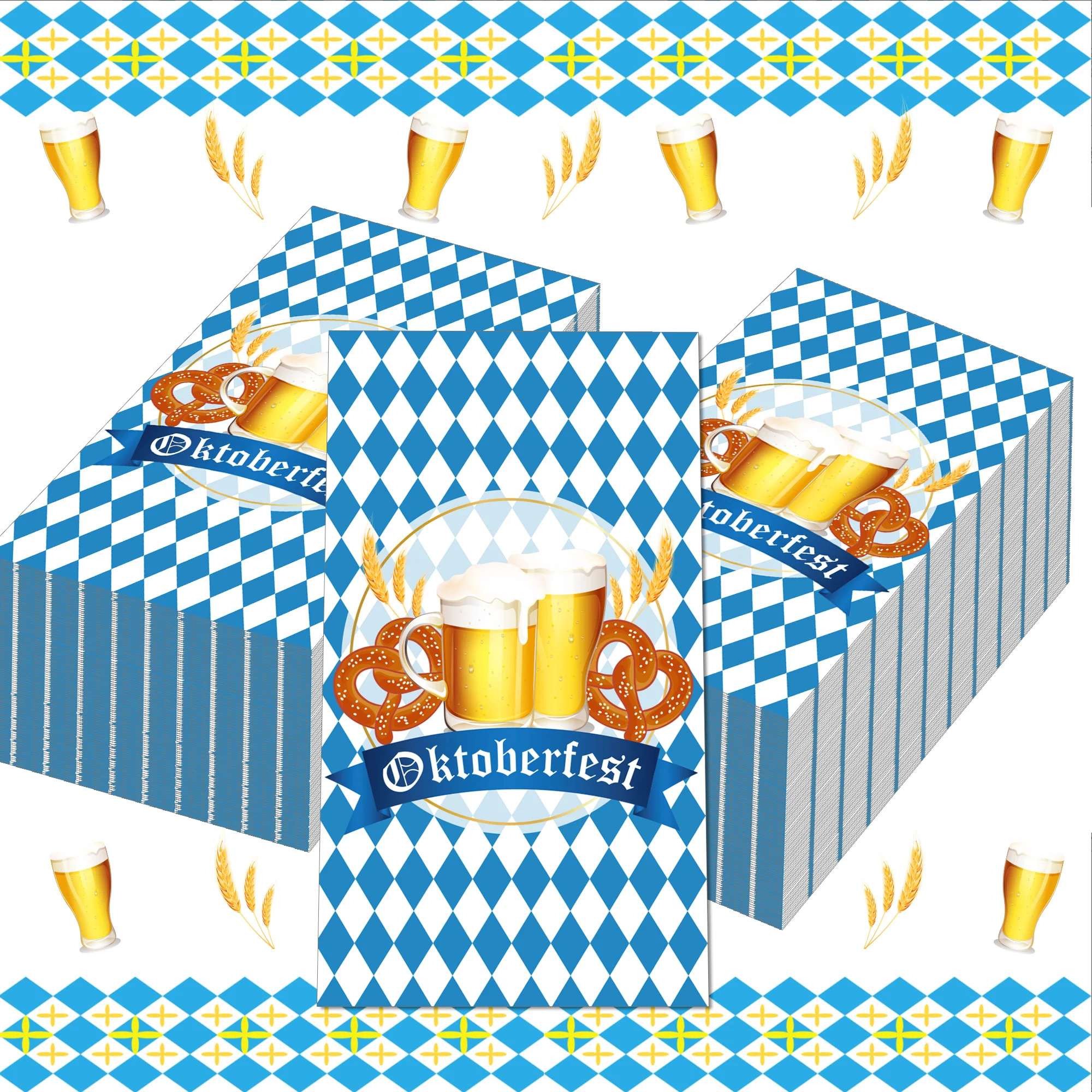 20 Stück Oktoberfest-Gastservietten, Einweg-Seidenpapier, Abendessen, Serviette, Badezimmer, Handtücher für deutsche Bier, Festival, Party – Detail 5