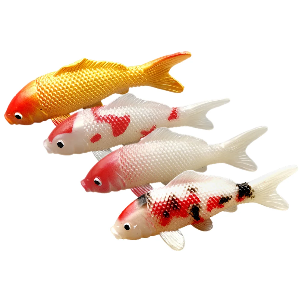 

4 Pcs Simulated Koi Model Fake Fish Realistic Decorative Figures Illustration Carp