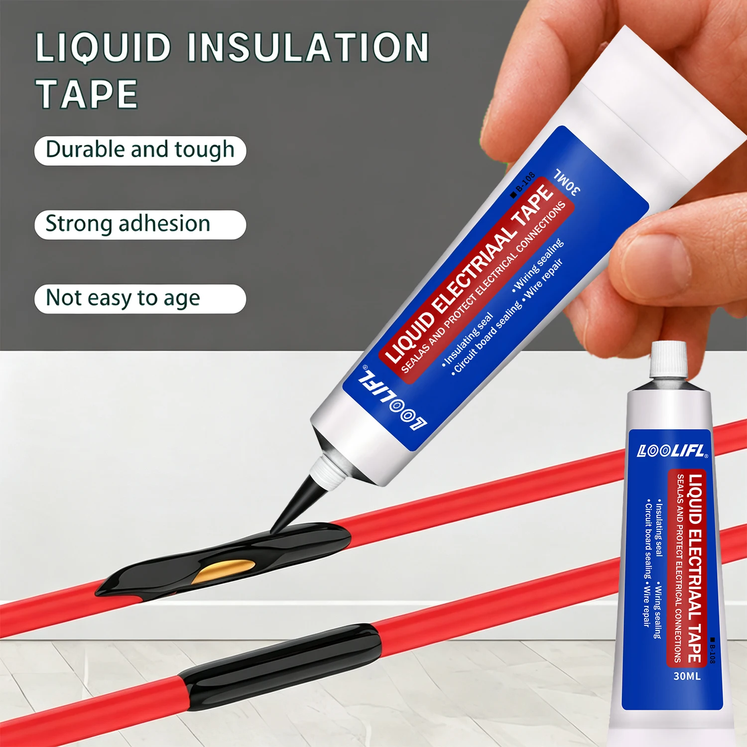 Black Glue Liquid Waterproof Electrical Insulating Paste Tape Quick Drying Sealant For Wires And Cables Home Use Fix Line Tools