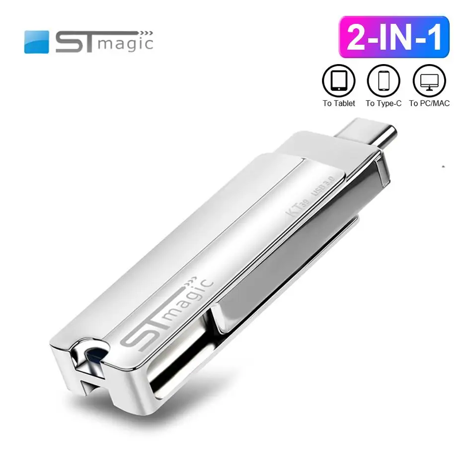 STmagic Metal 2 IN 1 USB Flash Drive 32GB 64GB 128GB OTG Pendrives 256GB 512GB usb flash drive 1tb  for MacBook Laotop Smartphon