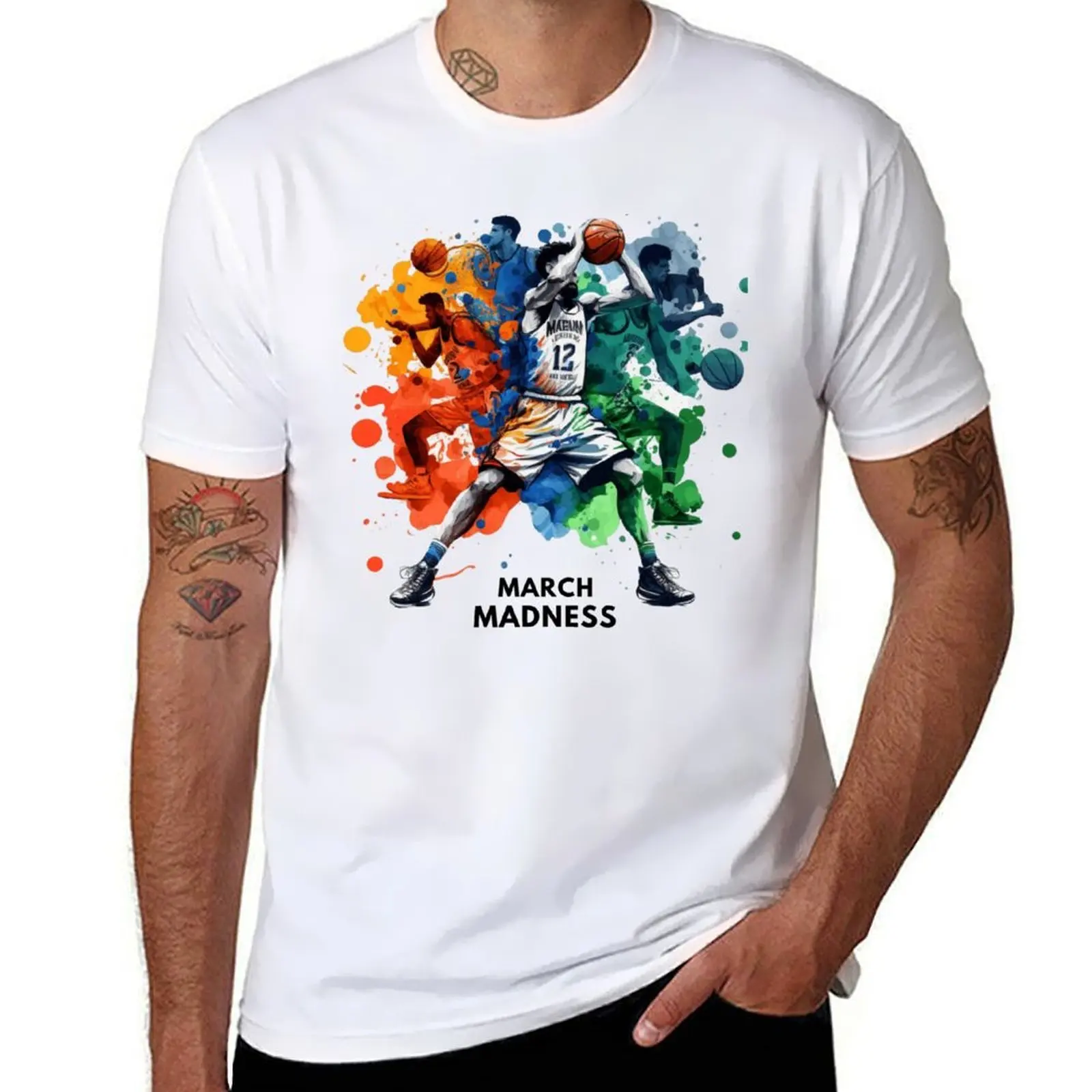 

March Madness, Basketball Month. 3. T-Shirt t shirts designer man tshirt men t shirt cotton 100% T-shirt
