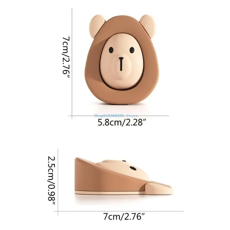 K9FF سدادة باب الطفل حامي الجدار الذاتي لاصق سيليكون مقبض الباب مصدات كواتم الصوت للجدار قابلة لإعادة الاستخدام الكرتون الدب #6