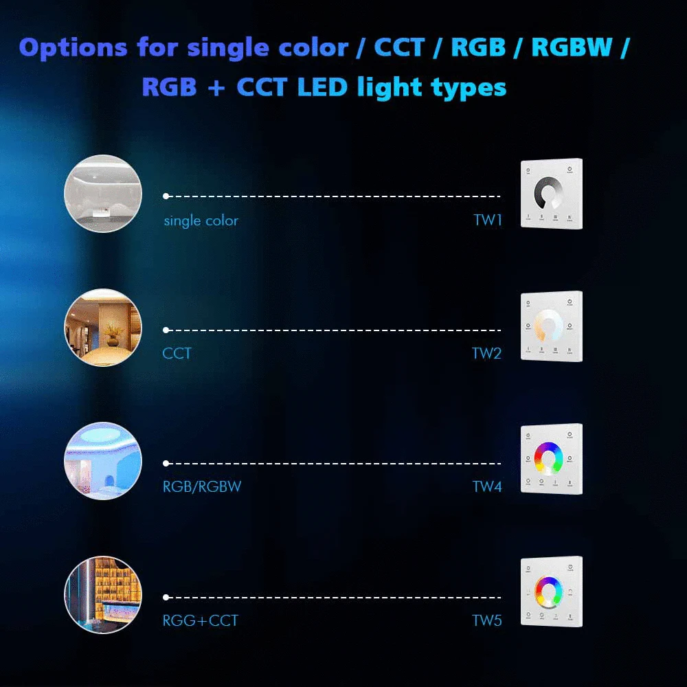 Tuya Zigbee 5 w 1 kontroler Led z możliwością ściemniania 12V 24V Single CCT RGBW RGB CCT Strip RF Panel sterowania dotykowy F Google Home Echo Plus