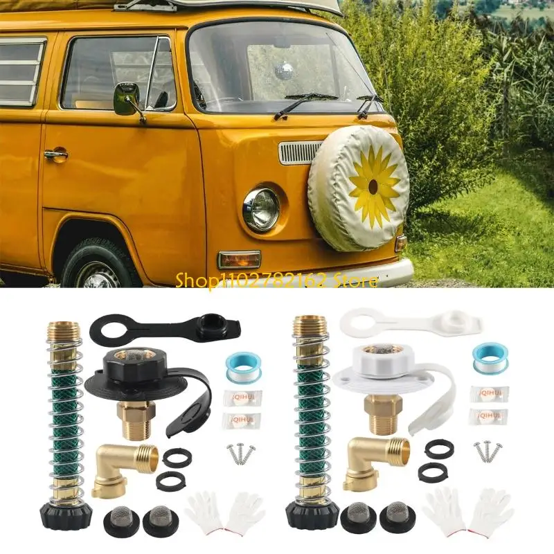 

547B RVs Water Inlet Non Return Campers Water Fill Valves 3/4NH Female 1/2NPT Male Connector For RVs Trailer, Marine