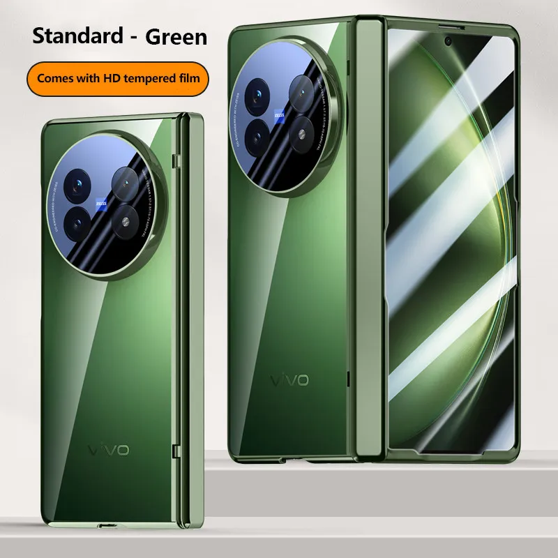 

Electroplate Transprent Bracket Case For Vivo X Fold5 5G X Fold 5 Magnetic Folding Hinge Protective Cover With Tempered Glass
