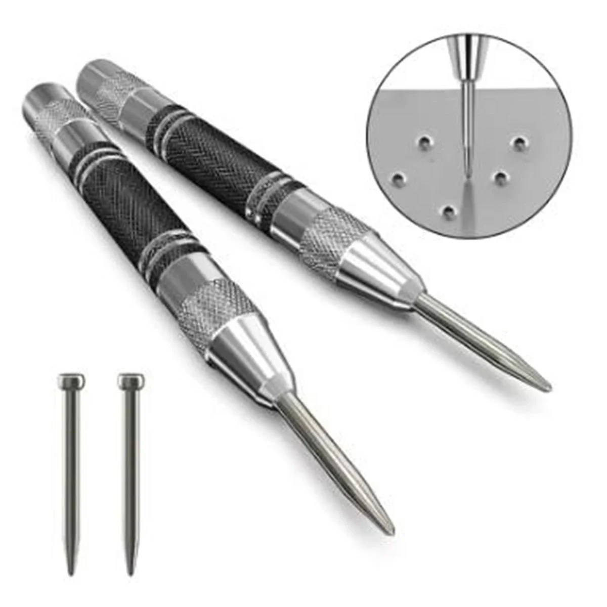 130mm High Speed Steel Spring Type Automatic Center Punch Locator Glass Striker Window Breaker Punch Centering Punch Punch Tool