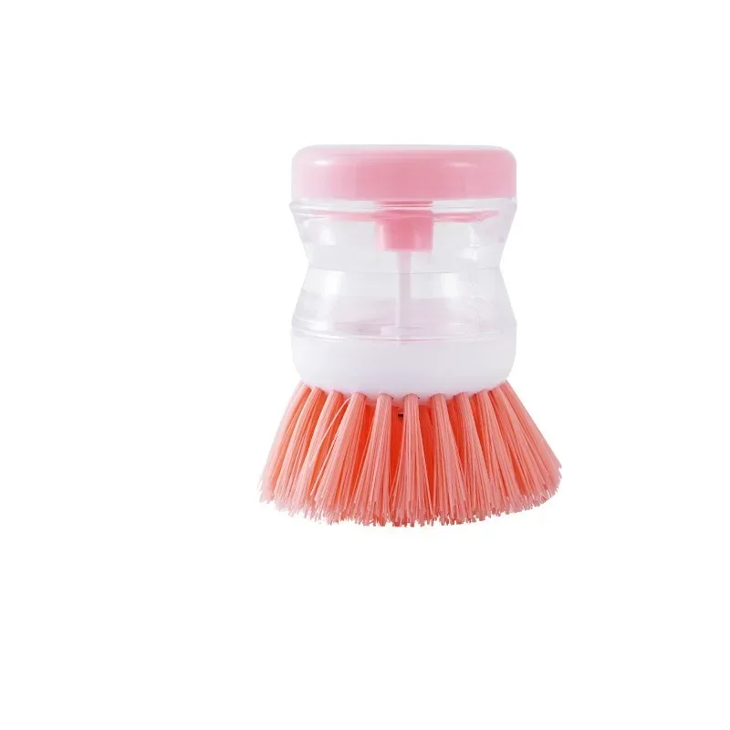 Kitchen Cleaning Brush Pot Dish Brush with Washing Up Liquid Soap Dispenser 2 in 1 Long Handle Dishwashing Brush