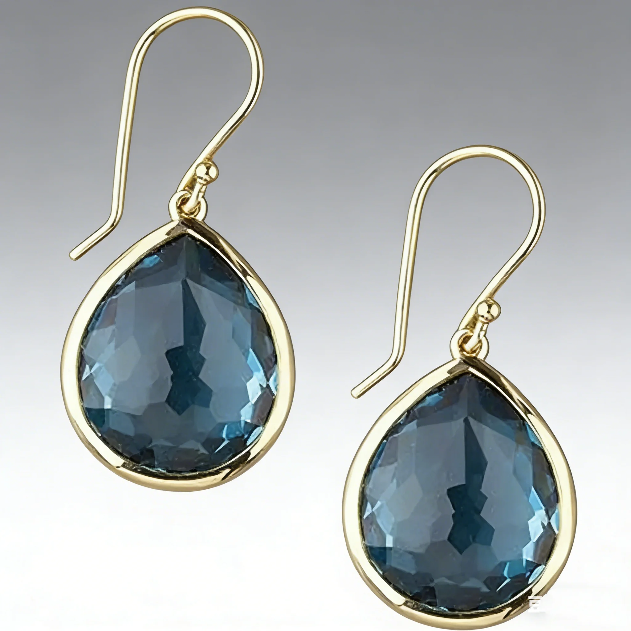 Trendy Water Drop Sea Blue Zircon Stones Earrings Exquisite Gold Color Metal Engagement Wedding Dangle Earrings for Women