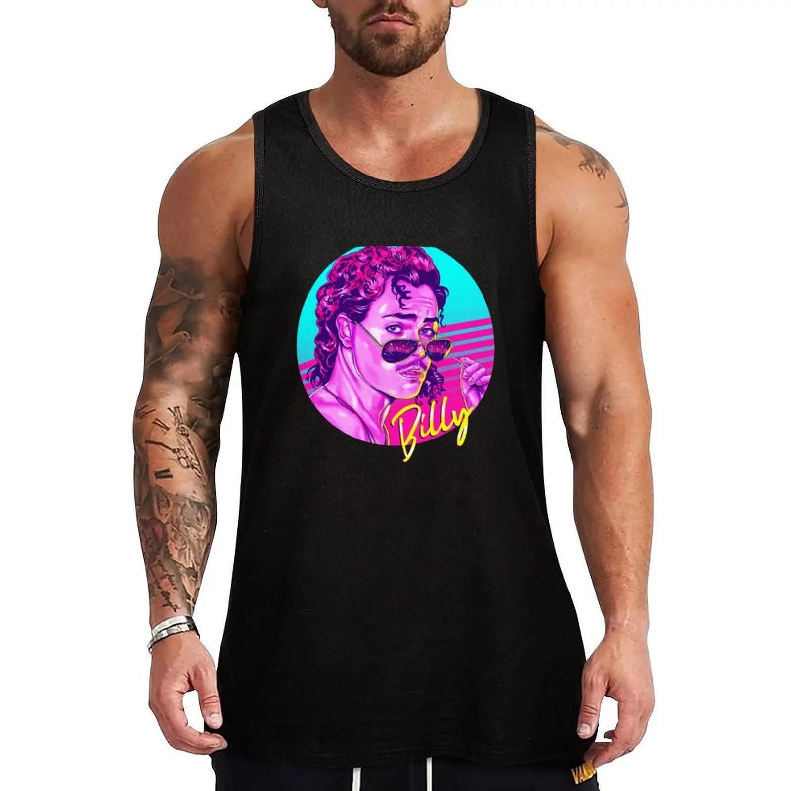 

Billy Hargrove original artwork by zerobriant | Available in Mask Tank Top summer Men's tops bodybuilding men clothes gym shirts