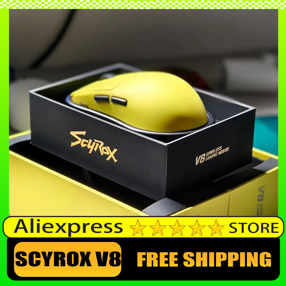 

SCYROX V8 Non Porous 36g Ultra Lightweight Game Dual-mode Mouse Pixart3950 Sensor Supports Web Driven 8k Esport Peripheral Mouse