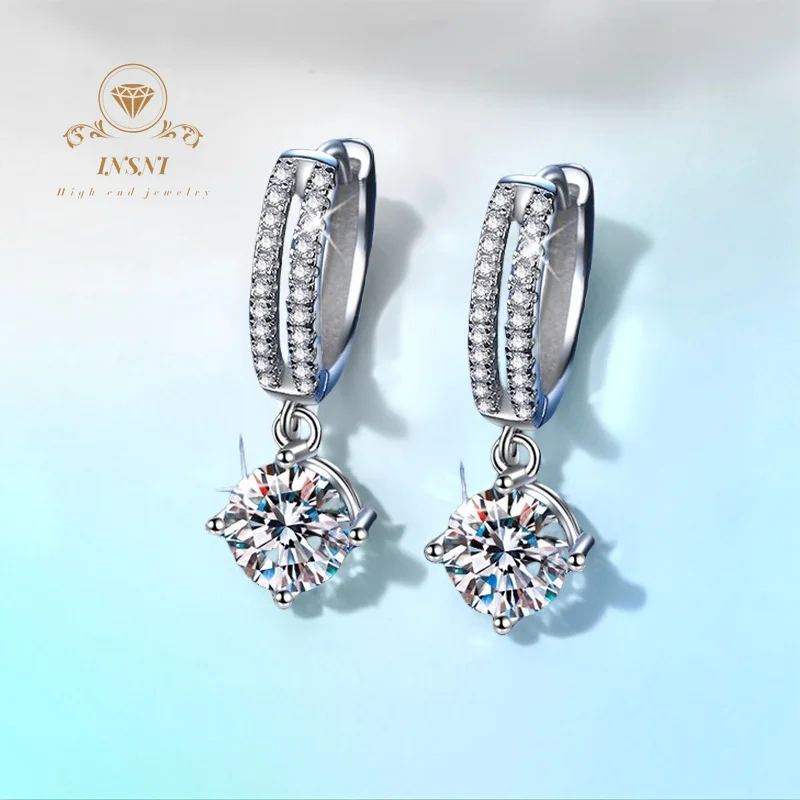 

1Ct D Color Four-Prong Moissanite Stud Earrings S925 Sterling Silver Timeless Classic GRA Certified Jewelry Gift for Women