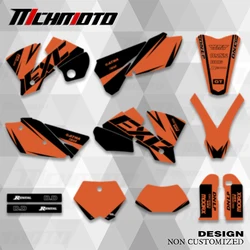 MCHMFG Full Graphics Backgrouds Decals For KTM 2003 2004 SX SXF 2004 EXC 125 200 250 300 400 450 525 Motorcycle  Number Name