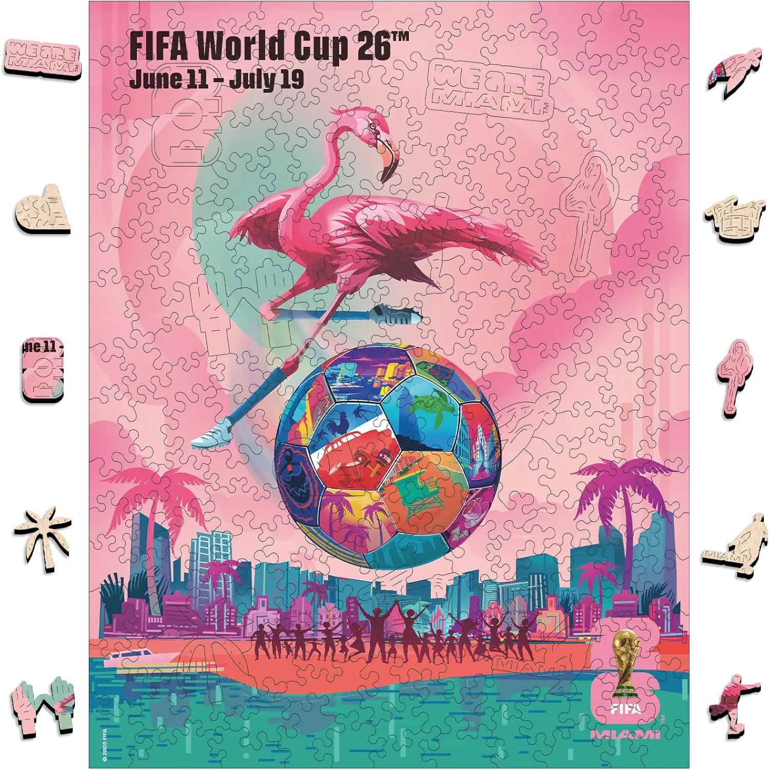 

Официальный лицензированный деревянный пазл FIFA World Cup 2026 City Puzzle Miami (200 элементов) – уникальный коллекционный подарок для фанатов