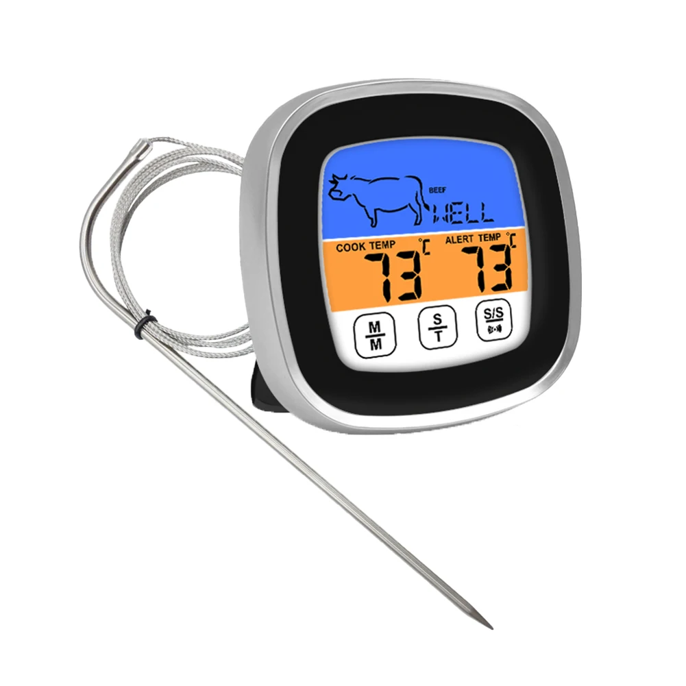 Therye.com-Thermomètre numérique en acier inoxydable, capteur de température et de chaleur, sonde pour ustensiles de cuisine, barbecue et gril