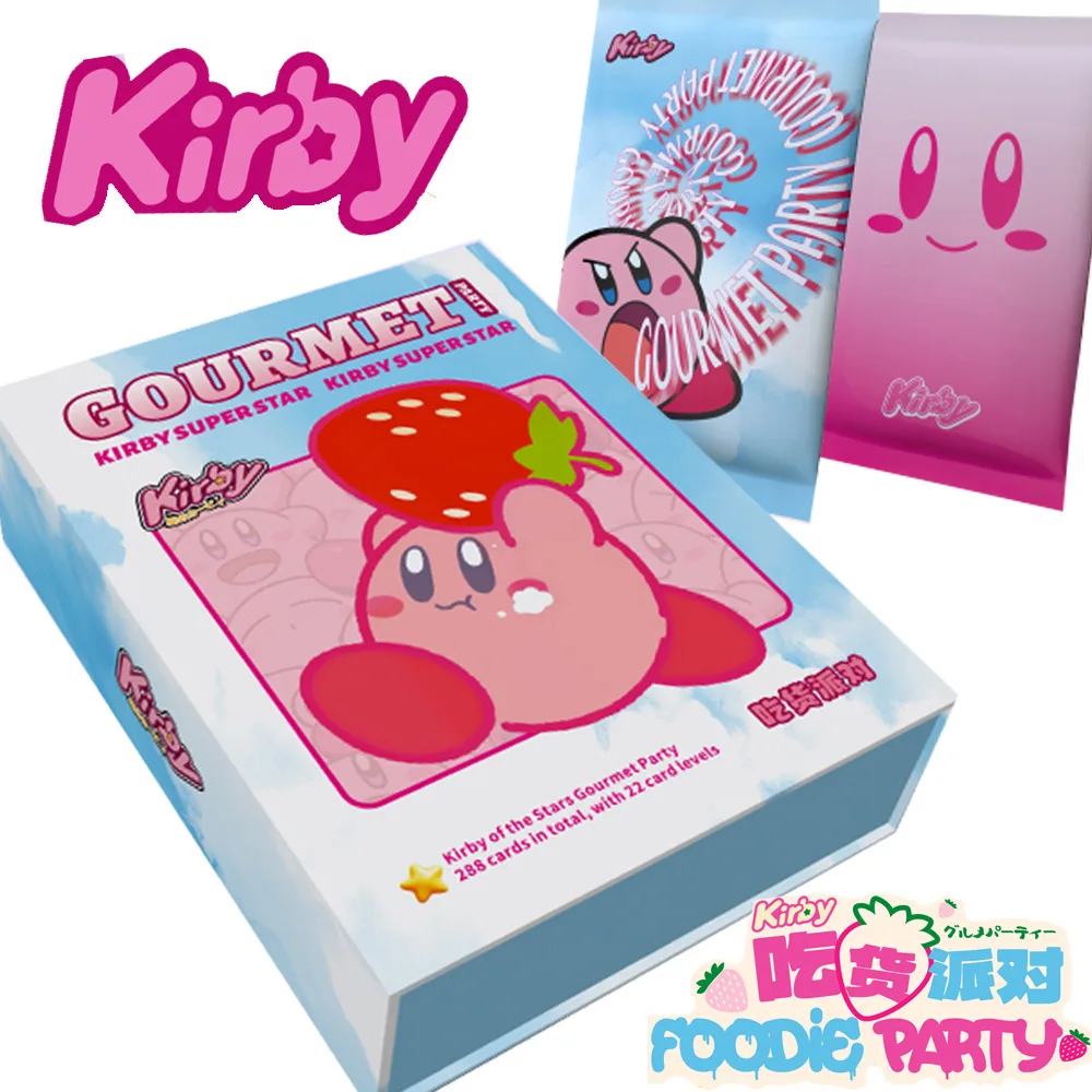 Star Kirby Cards Foodie Party Series Cute Protagonist Beautiful Paintings Metal Enamel Card Pool Party Collection Card Kid Gift