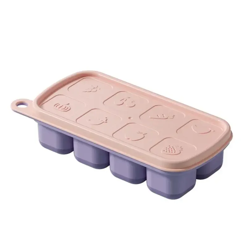 Silicone Molds Food Grade Ice Mould Household Use Home Ice Storage Boxes With Lid Baby Mold Refrigeration Freezing Kitchen Tools