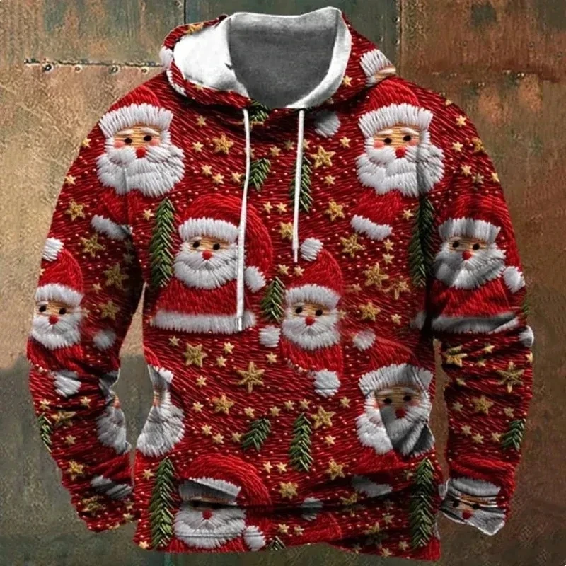 

Funny Colourful Santa Claus 3D Print Hoodies For Men Clothes Fashion Cartoon Y2k Christmas Gifts Sweatshirt Xmas Women Pullovers