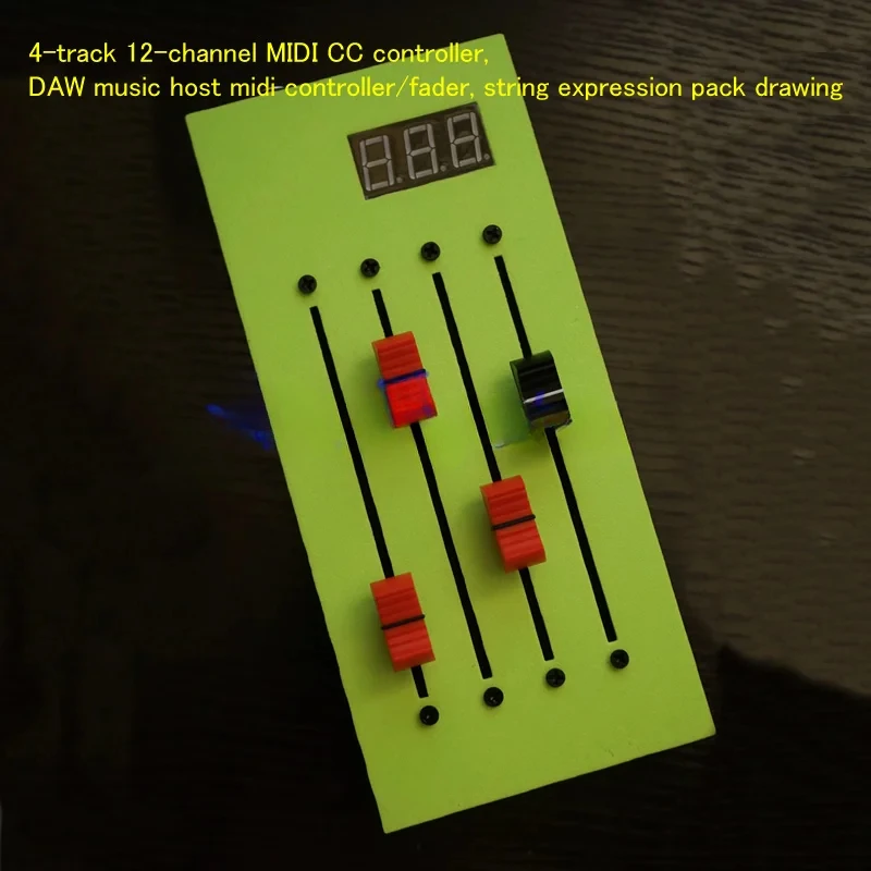 4-track 12-channel MIDI CC controller, DAW music host controller/fader, string expression drawing/mixing console volume control