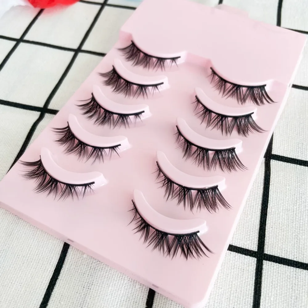 Wispy Fluffy False Eyelashes Handmade Natural Long Multilayers Cross Long Lashes Reusable 3D Messy Fake Lashes Eye Makeup Tools