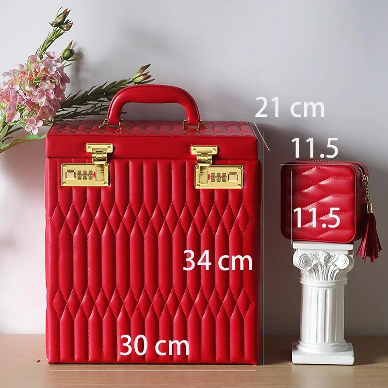 Large Capacity Jewelry Box Password Lock European Princess Korean Jewelry Case Multi Layer Luxury