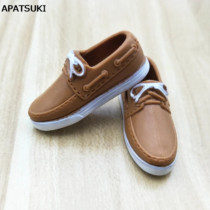 Sapatos casuais para bonecas Ken Masculino, sapatos marrons para bonecas Ken Masculino, acessórios Barbie, namorado e príncipe, 1:6