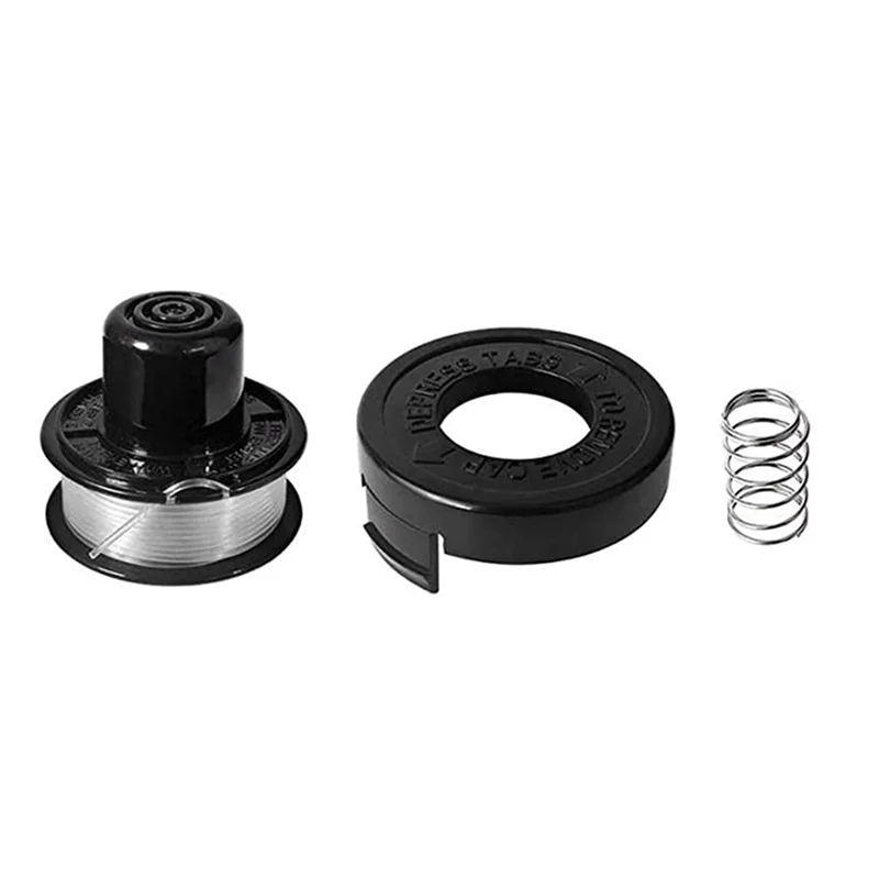 PHFU-RS-136 Replacement String Trimmer Spool Line For BLACK+DECKER ST4000 ST4500 (2 Spool, 2 Cap And 2 Spring)
