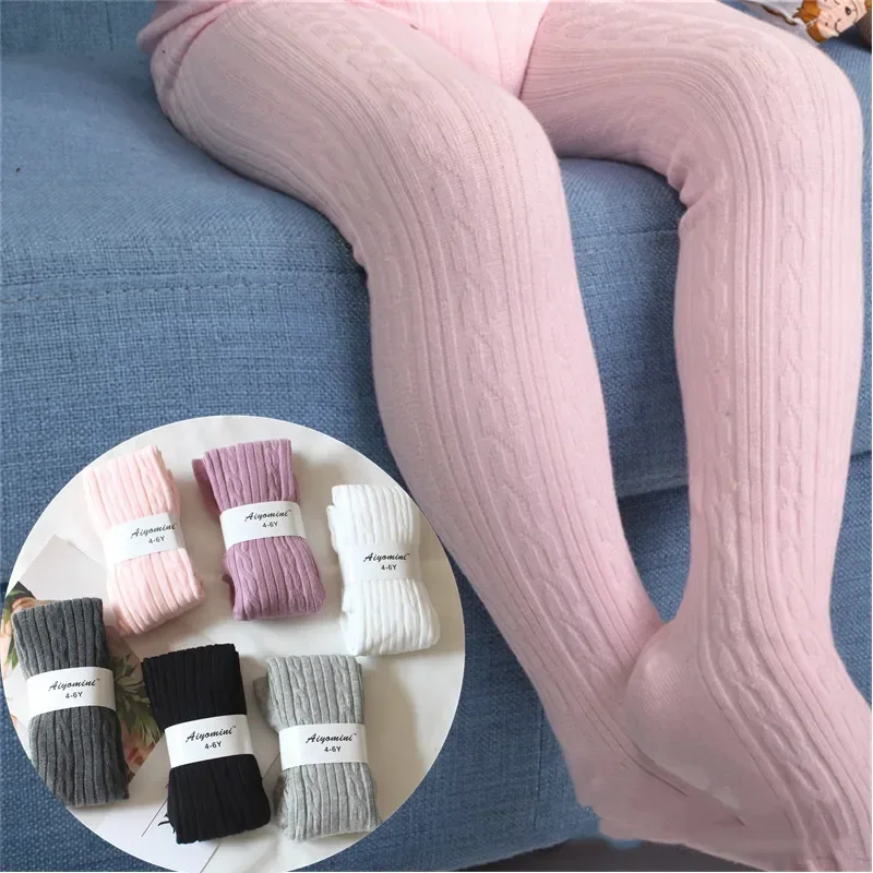 Spring Knitted Baby Pantyhose for Girls Children Twist Bottom Toddler Kid Girl Ribbed Stockings Baby Girl Socks Kids Leggings