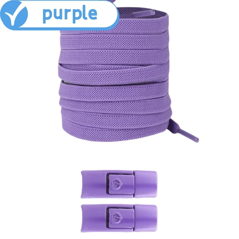 Nieuwe Zonder Banden Elastische Veters Geen Stropdas Veters Druk Lock Schoenveters Sneaker Kids Adult 8MM Verbrede Platte Schoenveter voor Schoenen