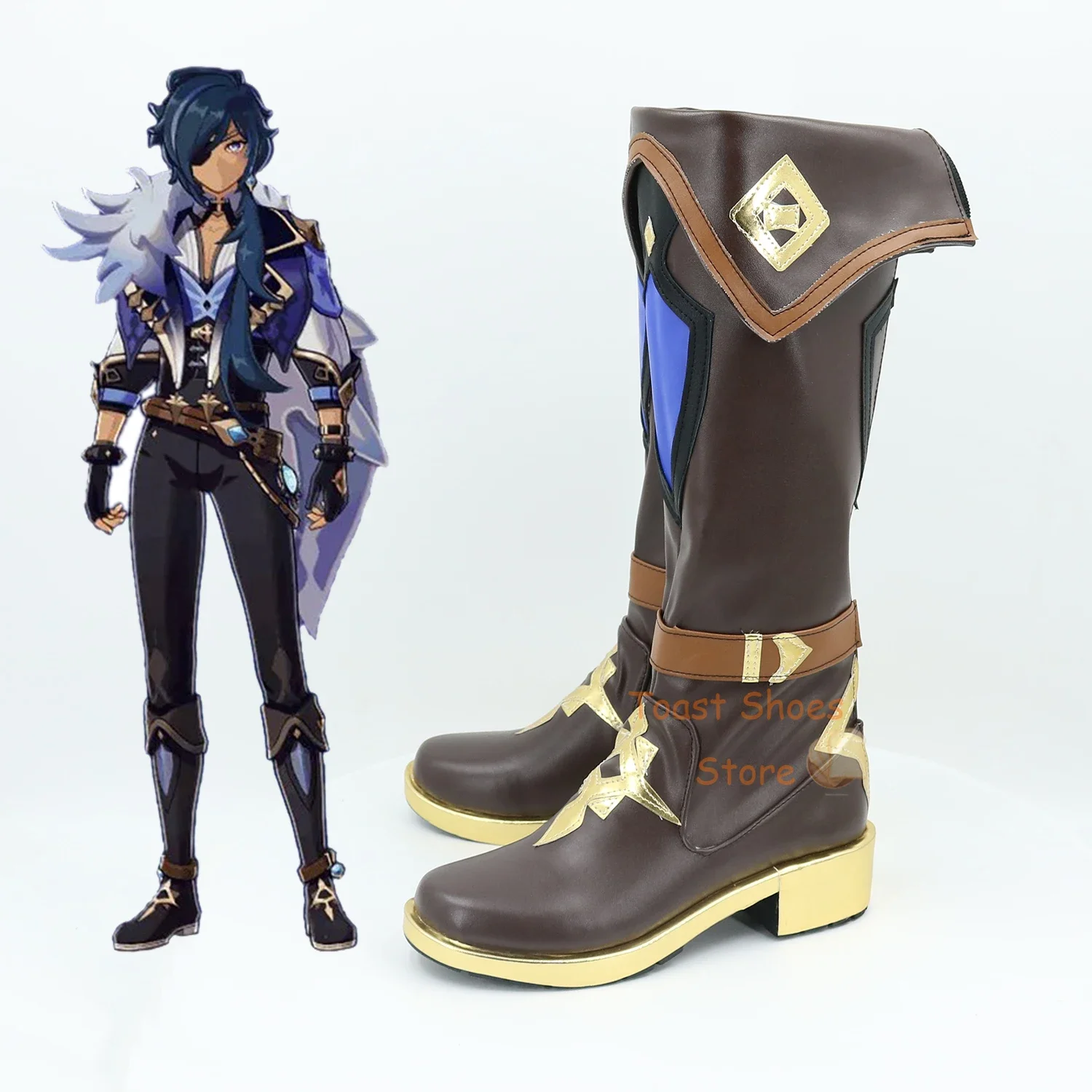 Game Cosplay Comic Anime Game for Con Halloween Party Cosplay Costume Prop Genshinimpact Kaeya Shoes