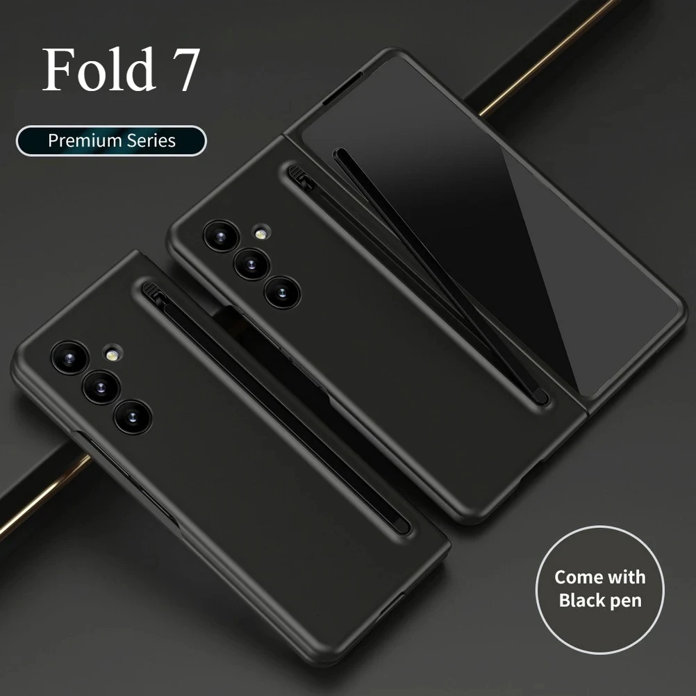 

Higth Quality Stylus Pen Slot Groove Integrated Phone Case for Samsung Galaxy Z Fold 7 6 5 4 3 Protect Cover with Tempered Film